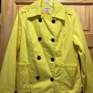 Old Navy canary yellow pea coat size large
